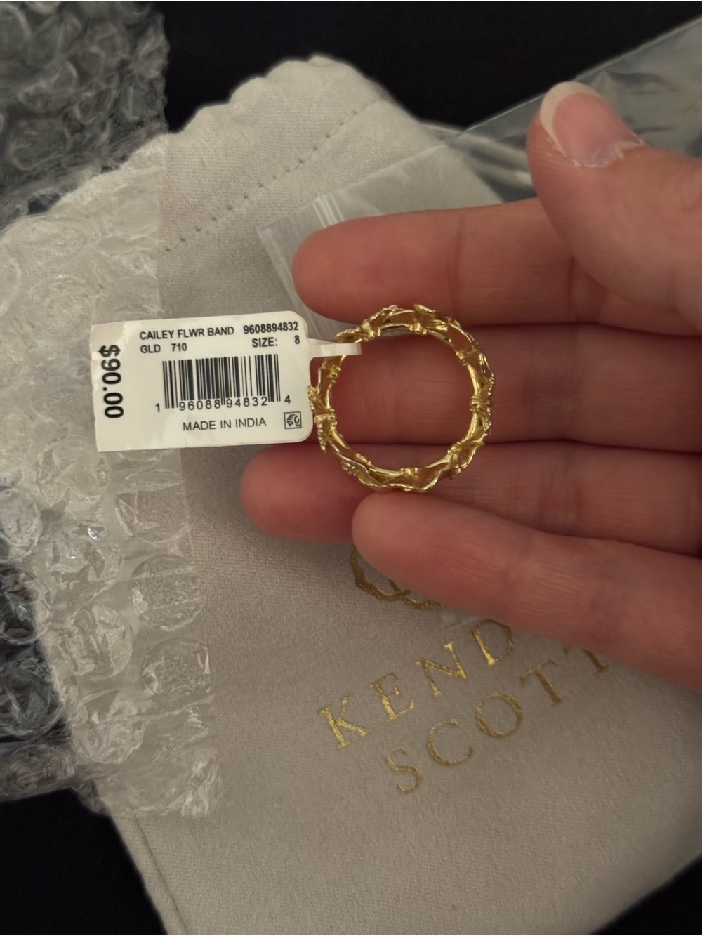 Kendra Scott Gold Floral Stack Ring - Picture 5 of 8